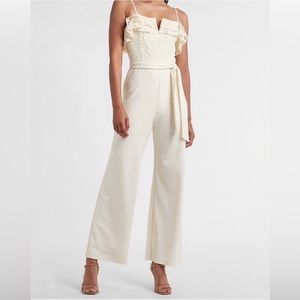 EXPRESS RUFFLE WIDE LEG JUMPSUIT S